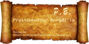 Prettenhoffer Borbála névjegykártya